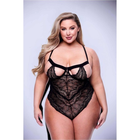 SEXY STRAPPY LACE TEDDY BLACK, QUEEN - 2