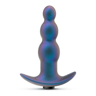 Korek analny Matrix Expedition Plug Lunar Blue - wibrujący, trójkulowy, silikon platynowany Puria®, 12 cm - 1