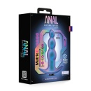Korek analny Matrix Expedition Plug Lunar Blue - wibrujący, trójkulowy, silikon platynowany Puria®, 12 cm - 2