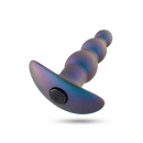 Korek analny Matrix Expedition Plug Lunar Blue - wibrujący, trójkulowy, silikon platynowany Puria®, 12 cm - 5