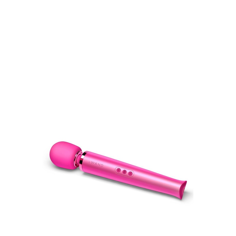 Rechargeable Magenta - masażer typu wand z silikonową głowicą 6,2 cm, długość 34 cm - 3