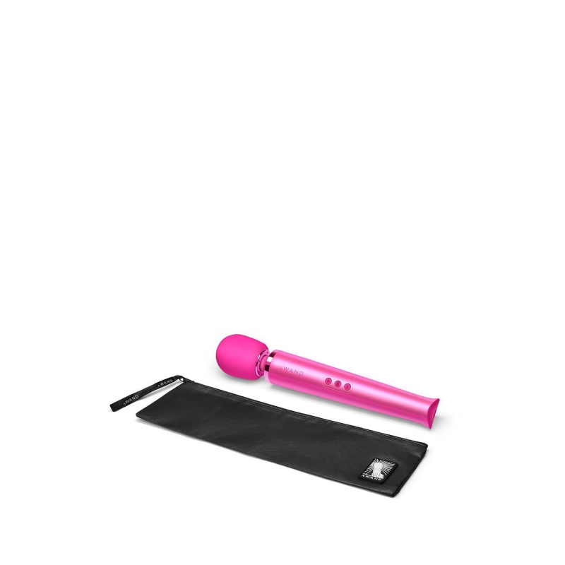 Rechargeable Magenta - masażer typu wand z silikonową głowicą 6,2 cm, długość 34 cm - 4