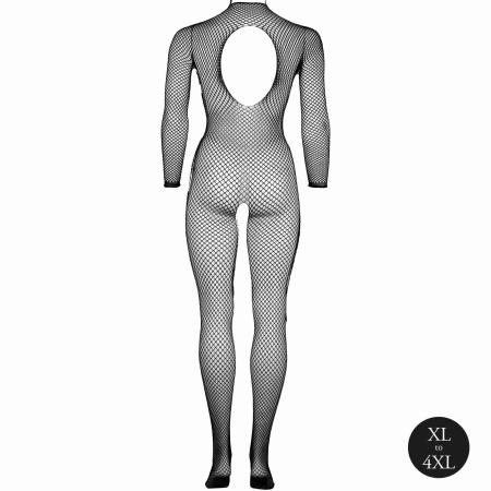 Bodystocking with fishnet structure, open crotch and turtle neck. - 9