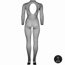 Bodystocking with fishnet structure, open crotch and turtle neck. - 9