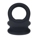Wide Double O Silicone Cockring - L - Black - 5
