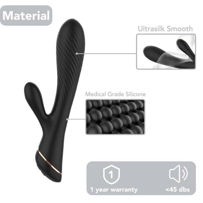 Stymulator króliczek Hare Black - 9 funkcji wibracji, silikon medyczny, wodoodporność wymiary: brak danych producenta - 7