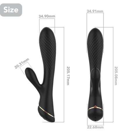 Stymulator króliczek Hare Black - 9 funkcji wibracji, silikon medyczny, wodoodporność wymiary: brak danych producenta - 8