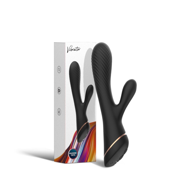 Stymulator króliczek Hare Black - 9 funkcji wibracji, silikon medyczny, wodoodporność wymiary: brak danych producenta - 9