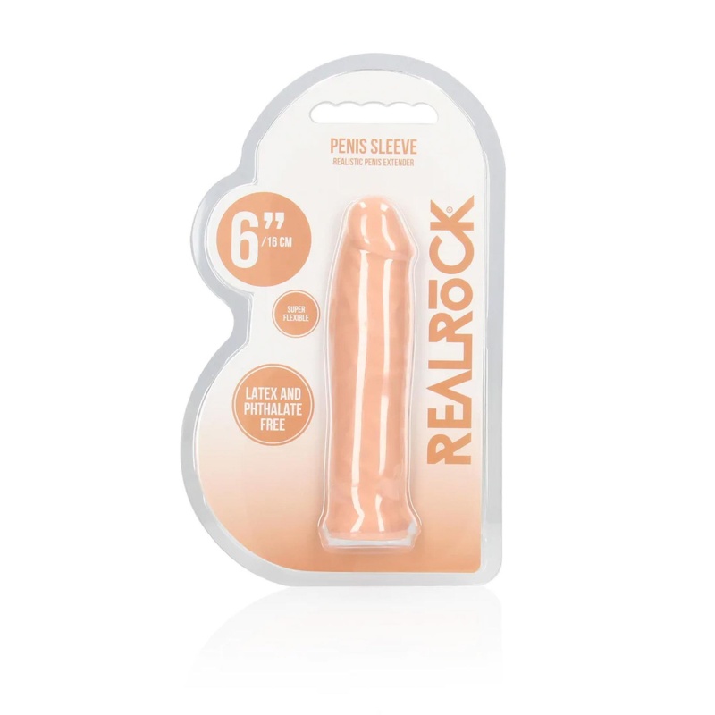 Nakładka na penisa Real Rock - realistyczna struktura, Skin TPE, długość 16 cm - 2