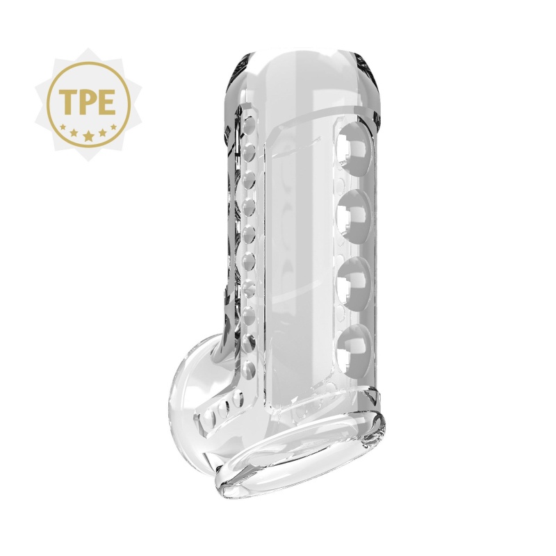 Nakładka na penisa Clear Long teksturowana, 12,75 cm - 2