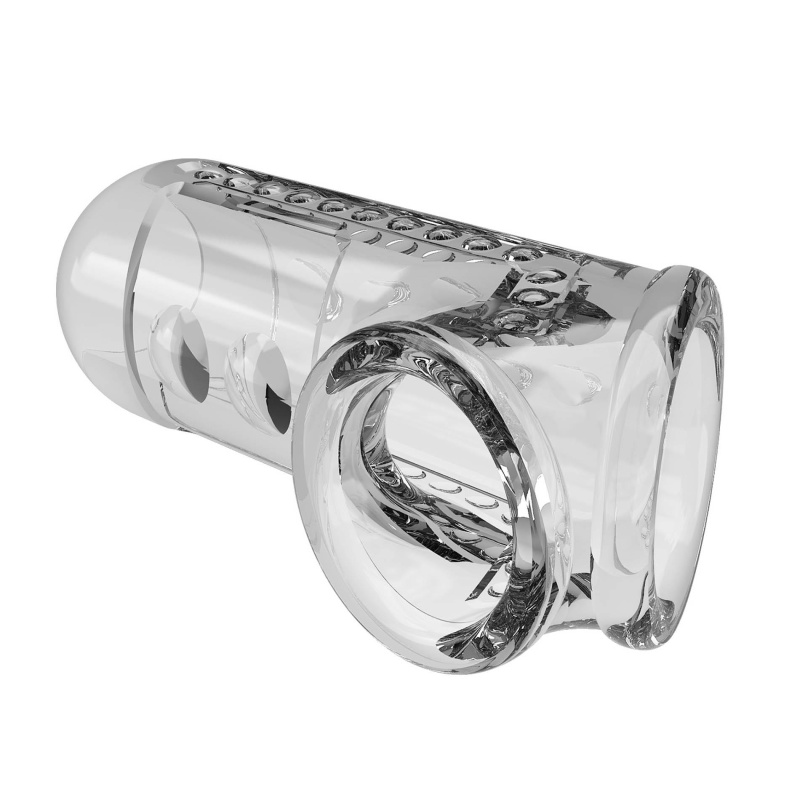 Nakładka na penisa Clear Long teksturowana, 12,75 cm - 5