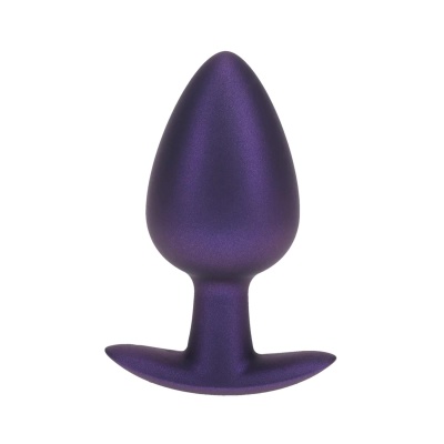 Smooth Silicone Anal Plug - Large - 3.5" / 8,9 cm - Metallic Purple - 1