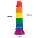 Dildo Prider 17,8 cm Tęczowy z Przyssawką - 2