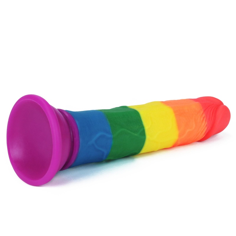 Dildo Prider 17,8 cm Tęczowy z Przyssawką - 3