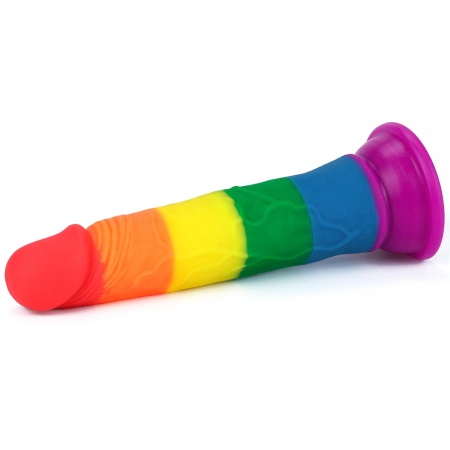 Dildo Prider 17,8 cm Tęczowy z Przyssawką - 4