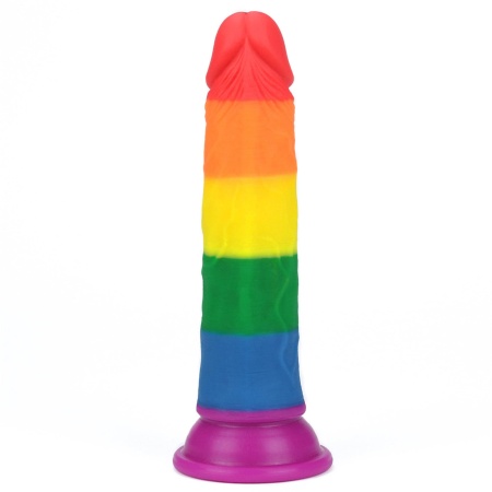 Dildo Prider 17,8 cm Tęczowy z Przyssawką - 6