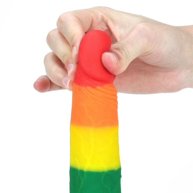 Dildo Prider 17,8 cm Tęczowy z Przyssawką - 7