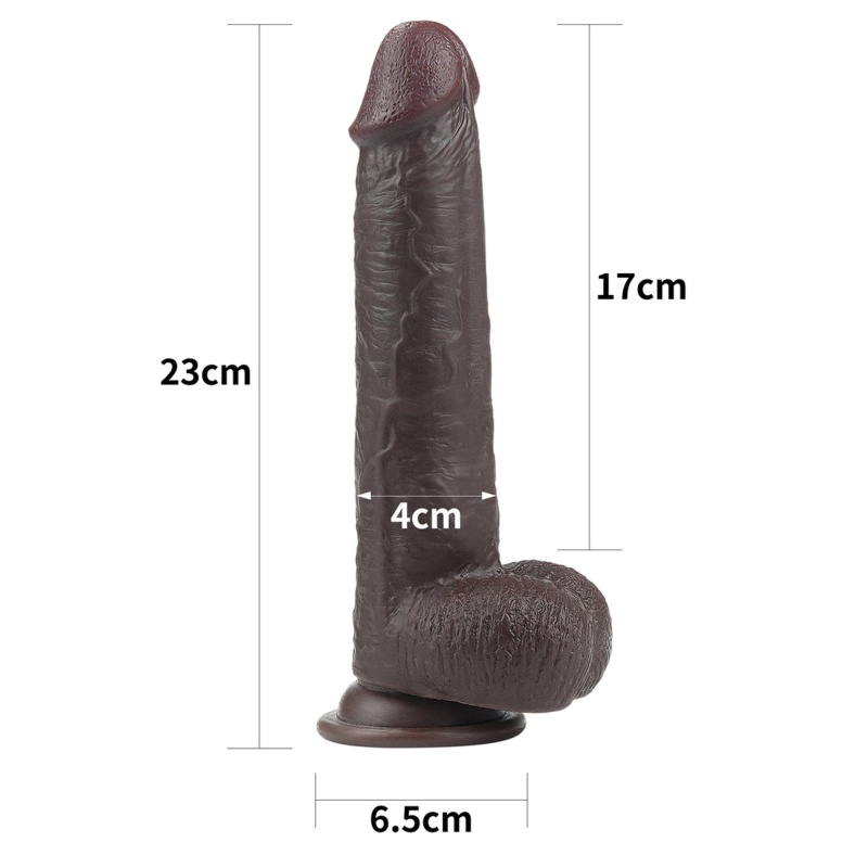 Dildo z ruchomą skórą Sliding Skin 22,9 cm czarne - 2