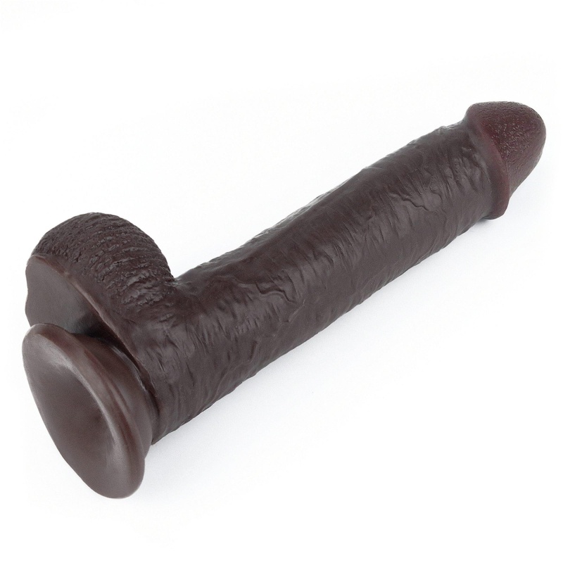 Dildo z ruchomą skórą Sliding Skin 22,9 cm czarne - 9