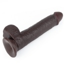 Dildo z ruchomą skórą Sliding Skin 22,9 cm czarne - 9