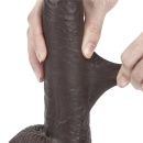 Dildo z ruchomą skórą Sliding Skin 22,9 cm czarne - 12