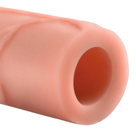 Nakładka na penisa FXT Mega 1″ Extension Flesh – poduszkowana końcówka, wydłużenie 2,5 cm, długość 17,7 cm, średnica 4,8 cm - 3