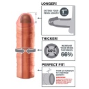 Nakładka na penisa FXT Mega 1″ Extension Flesh – poduszkowana końcówka, wydłużenie 2,5 cm, długość 17,7 cm, średnica 4,8 cm - 4