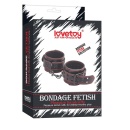 Kajdanki na ręce LoveToy Handcuffs - Regulowane (14-23.5 cm), Skóra Syntetyczna, Czarny-Czerwony - 1