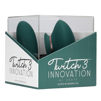 Twitch 3 - Rechargeable Vibrator & Suction - Silicone - 10 Speed - Forest Green - 1 2