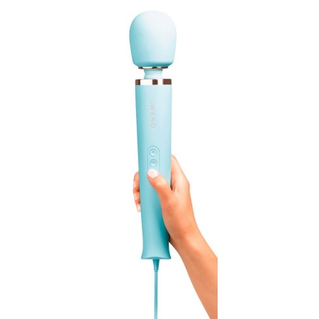 Masażer wibracyjny Le Wand Powerful Plug-In Blue - zasilanie sieciowe, długość całkowita 34 cm, średnica głowicy 6,2 cm, waga 58 - 3