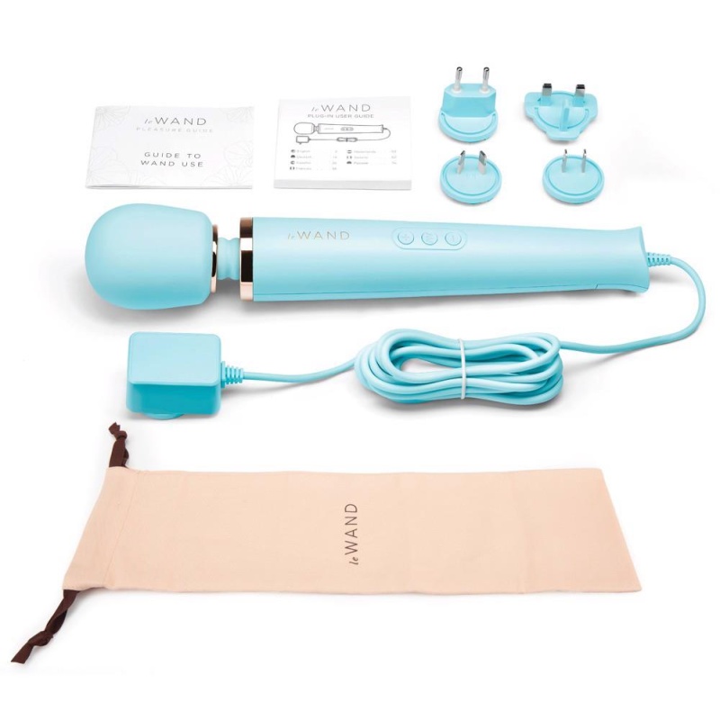 Masażer wibracyjny Le Wand Powerful Plug-In Blue - zasilanie sieciowe, długość całkowita 34 cm, średnica głowicy 6,2 cm, waga 58 - 8