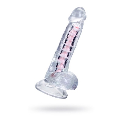 Dildo elastyczne Paret z przyssawką i rdzeniem, przezroczyste, 18 cm - 1