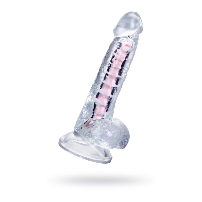 Dildo elastyczne Paret z przyssawką i rdzeniem, przezroczyste, 18 cm - 1