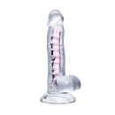 Dildo elastyczne Paret z przyssawką i rdzeniem, przezroczyste, 18 cm - 2