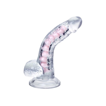 Dildo elastyczne Paret z przyssawką i rdzeniem, przezroczyste, 18 cm - 4