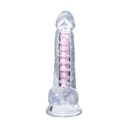 Dildo elastyczne Paret z przyssawką i rdzeniem, przezroczyste, 18 cm - 5