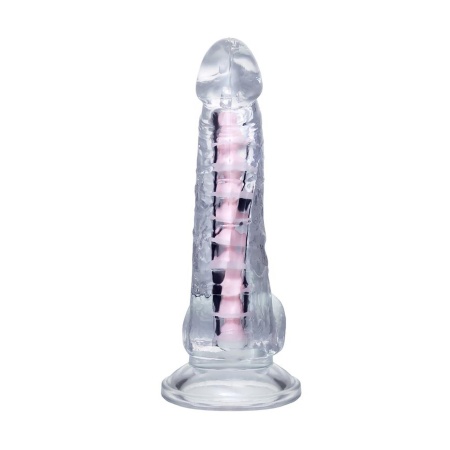 Dildo elastyczne Paret z przyssawką i rdzeniem, przezroczyste, 18 cm - 6