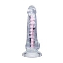 Dildo elastyczne Paret z przyssawką i rdzeniem, przezroczyste, 18 cm - 6