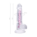 Dildo elastyczne Paret z przyssawką i rdzeniem, przezroczyste, 18 cm - 11