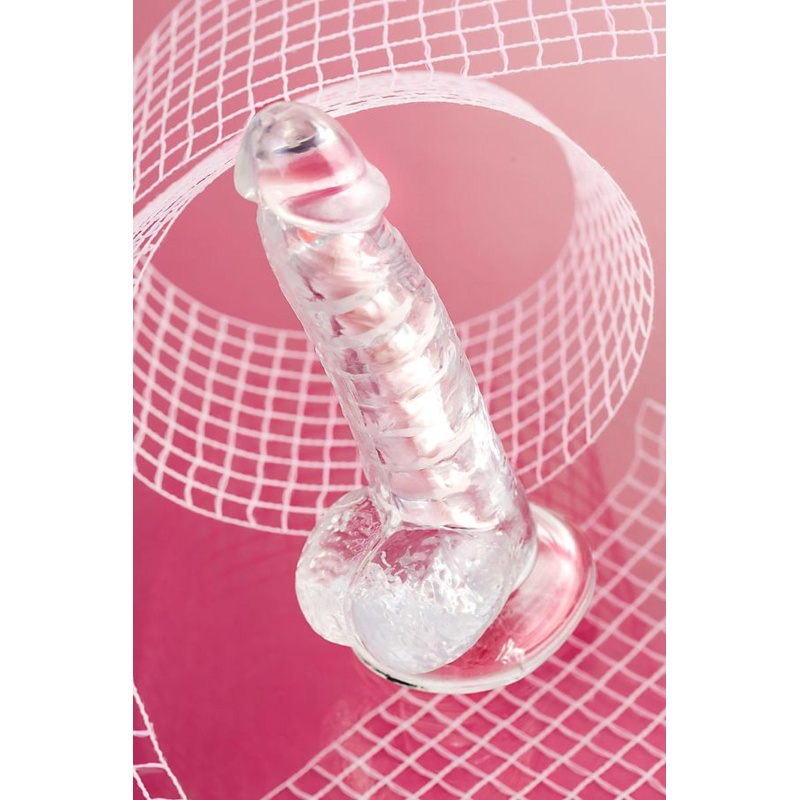 Dildo elastyczne Paret z przyssawką i rdzeniem, przezroczyste, 18 cm - 12