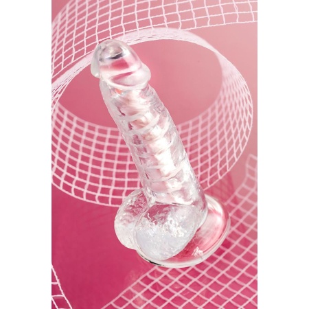 Dildo elastyczne Paret z przyssawką i rdzeniem, przezroczyste, 18 cm - 12