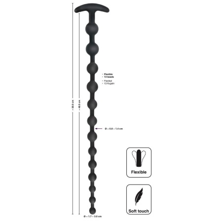 Black Velvets Anal Beads Silic - 8