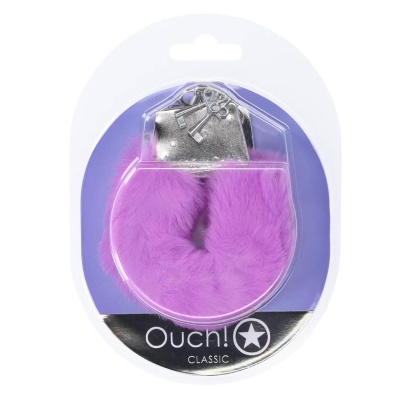 Classic Fluffy Handcuffs - Purple - 1 2