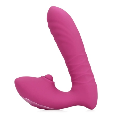 Thrusting and Tapping Vibrator - Powerful Pink - 1