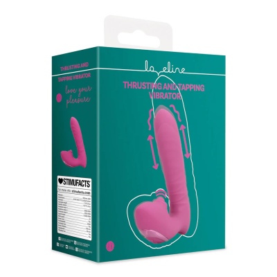 Thrusting and Tapping Vibrator - Powerful Pink - 1 2