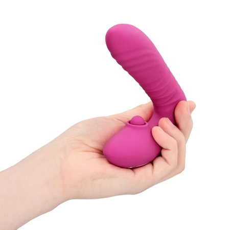 Thrusting and Tapping Vibrator - Powerful Pink - 9