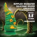 Dildo silikonowe Power Monsters Abyssal Colossus z żebrowanym trzonem i ssawką - 22,5 cm - 2