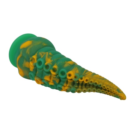 Dildo silikonowe Power Monsters Abyssal Colossus z żebrowanym trzonem i ssawką - 22,5 cm - 5