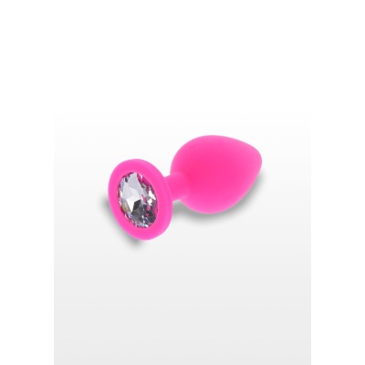 Korek analny Diamond Booty Jewel Large Pink z kryształkiem, 9 cm - 1
