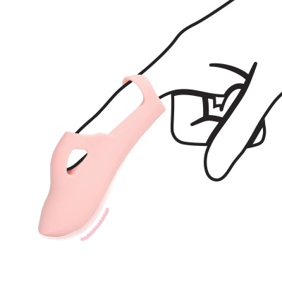 Silikonowy wibrator na palec Touch of Pink - 7 trybów wibracji, zasilanie USB - 1